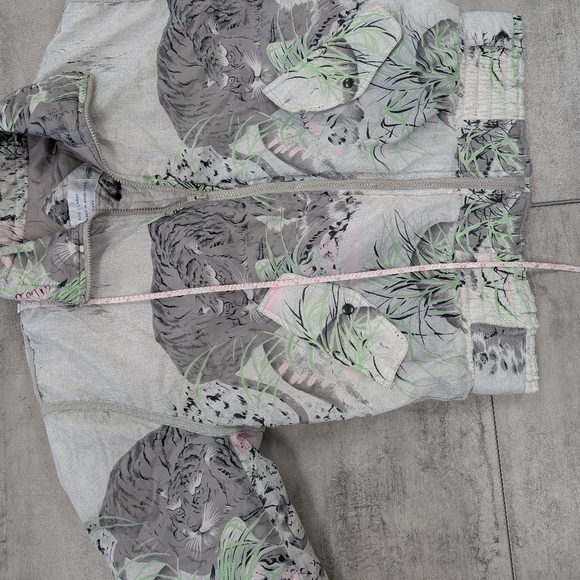 Vintage Women's Grey Tiger All over Print Winter Coat Size Large Y2K - Picture 7 of 14